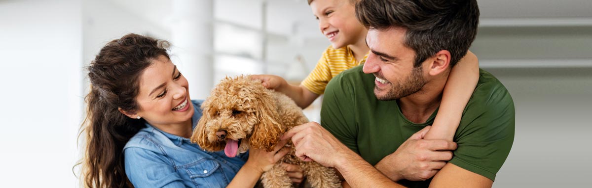 Family Adopting a pet dog at JARM